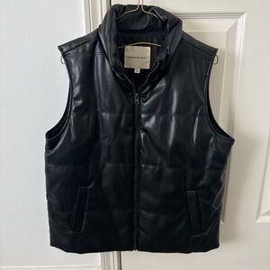 Leather Faux Puffer Vest